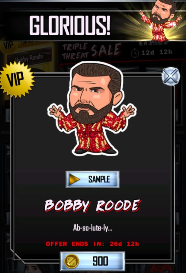 WWE SuperCard Bobby Roode Glorious